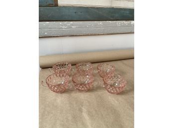 Pink Cut Glass Vintage Cups