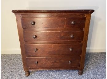 Antique Pine Small Four Drawer Chest