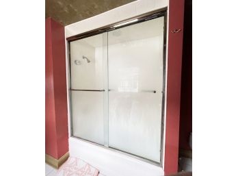 A Glass And Chrome Shower Door System - 117