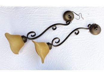 A Pair Of Hanging Large Wall Sconces