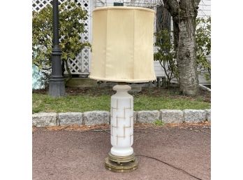 A Fabulous Vintage Modern Painted Milk Glass Lamp