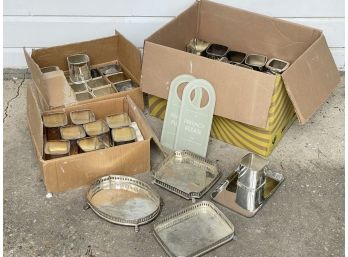 Silver Plated Hotel Trays And Accessories