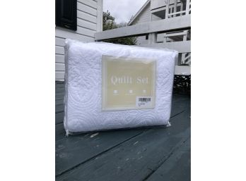 A King Size Quilted Cotton Coverlet - New In Packaging