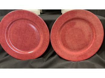 Limoges Made In France Pierre Frey 'Les Toiles' Plates 12' Diameter PAIR