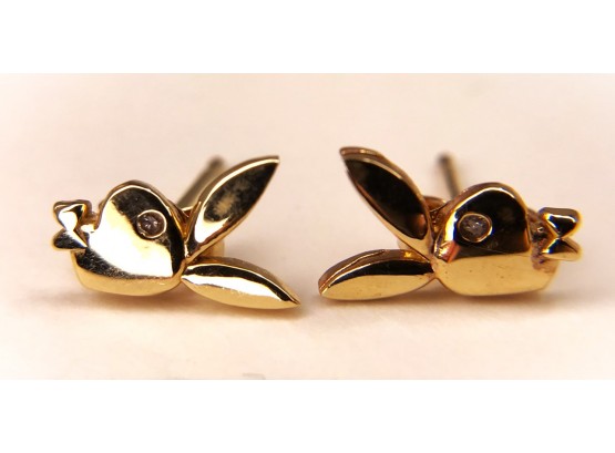 14k Gold Playboy Bunny Earrings