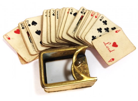 Old Deck Of Miniature Playing Cards (Approximately 1.2 Inches High  X  0.875 Inches Wide)
