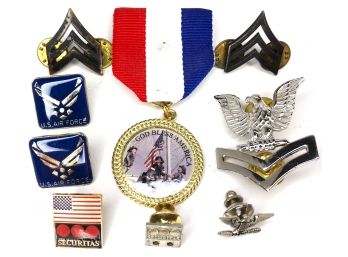Military & Security Pin Lot (9 Pins In Total)