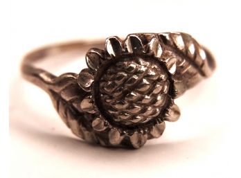 Vintage Sterling Silver Sunflower Ring