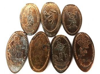 Pressed Collectible Souvenir Pennies (7 Pennies In Total)