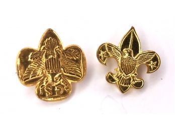 Vintage Girl Scout & Boy Scout Pins (2 Pins In Total)