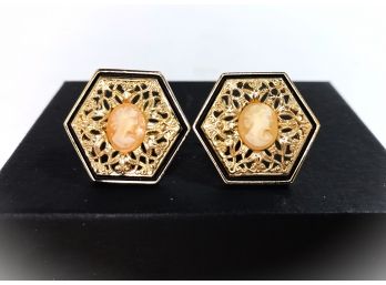 RARE! Vintage Swank Collezione Continentale Cameo Cufflinks (Continental Collection)