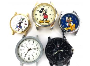 5 Wristwatches Without Bands (UNTESTED)