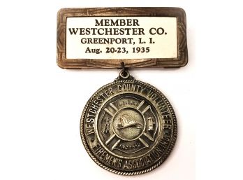Vintage Westchester County Volunteer Firemen's Association Medal (1935)