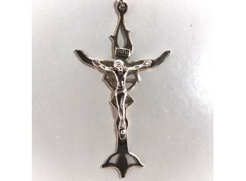 Italian Sterling Silver Crucifix (Inscribed With 'Roma' On The Back & Weighs Approximately 4 Grams)