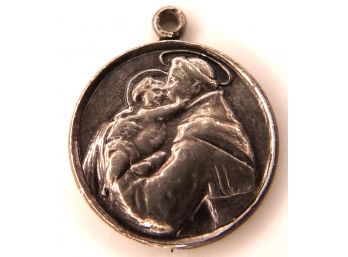 Small Circular Sterling Silver Religious Pendant (1.6 Grams)