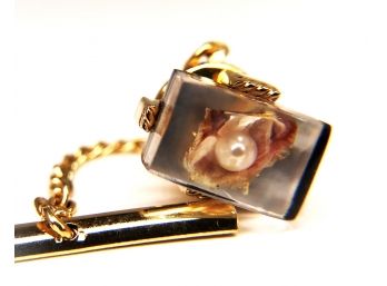 Vintage Swank Pearl & Oyster Shell Tie Tack