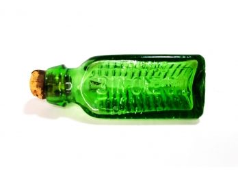Vintage 3-in-1 Sample Oil Bottle (Embossed Triangular Green Glass)