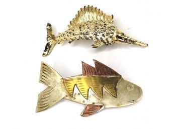 Vintage Fish Brooches (2 Brooches In Total)