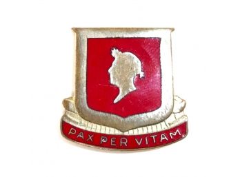 Vintage Pax Per Vitam Pin (Military Motto Meaning 'Peace Through Strength' Or 'Peace Through Life')