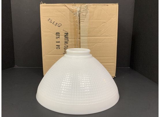 Milk Glass Lamp Waffle Globe - NIB