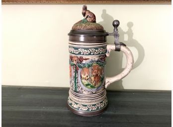 Gerz 1983 Special Numbered And Limited Edition Beer Stein With Rabbit Finial