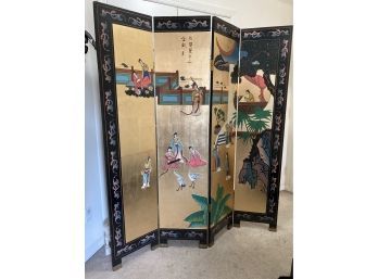 Amazing Hand Painted Double Sided 4 Panel Room Panel
