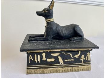 Anubis Jackal Dog Egyptian Treasure Box From Tut's Tomb
