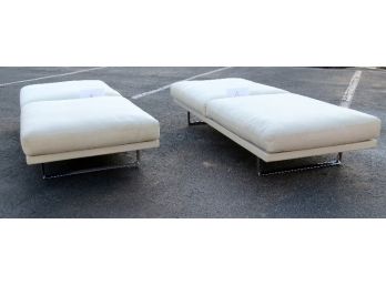 Italian Cassini Made 2 Cushion Daybed (Lot A) Solid Steel & Aircraft Aluminum Framing, Prominent Estate