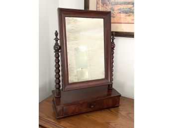 Antique Victorian Shaving Mirror With Drawer