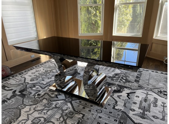 Very Fabulous Contemporary Black Glass & Chrome Modern Desk  (LOC: W1)