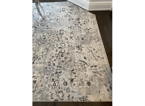Dynamic Rug Viscose Carpet In Raised Patterned Greys & Ivory   (LOC: W1)