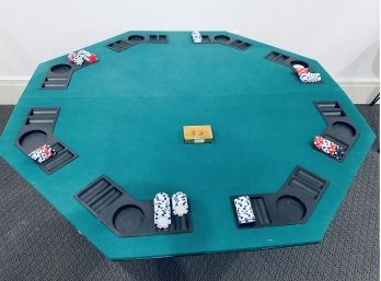 Portable Poker Table With Felt Top & Chips  (LOC: W1)