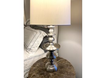 Pair Brushed Chrome Table Lamps  (LOC: W1)