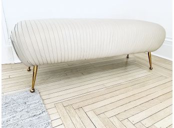 Interlude Home Thatcher Leather Bench (LOC: FFD 1)