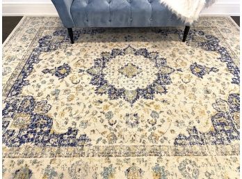 Bodrum 8 X 10 Carpet In Patterned Ivory & Blues (LOC: W1)