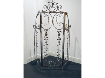 Metal French Style Garden Screen With Antique Patina Finish (LOC: W1)