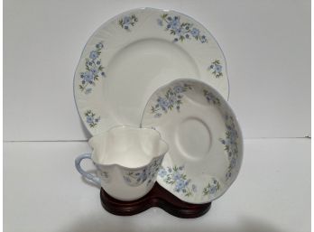 Vintage Crown Staffordshire Rock Garden Teacup, Saucer, And Side Plate