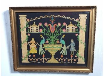 Fabulous Antique Paper Cutwork - Hand Cut And Painted Folk Art - Probably 1860-1880 - Detail Is Amazing !
