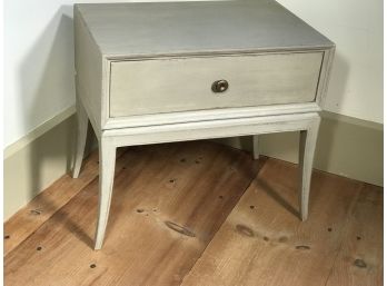 Very Interesting Vintage One Drawer Stand / Table - Grayish / Green Paint - Manner Of Gio Ponti - Wow !