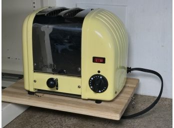 Amazing Butter Yellow Toaster By DUALIT - Paid $219 - Famous British Maker - Model ABR2/10 - Works Fine !