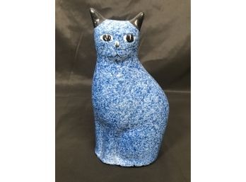 Just For Fun!  Vibrant Ceramic Cat Figurine