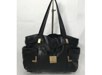 Michael Kors Black Leather Shoulder Bag  15'L X 10'H  Gold Hardware - Good Condition