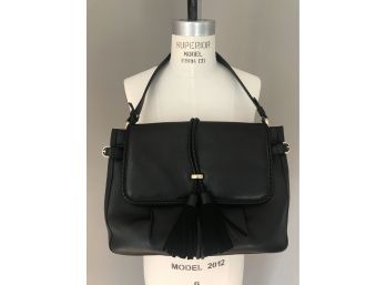 LK Bennett London Black Leather Hazel Large Shoulder Purse Bag MSRP $625