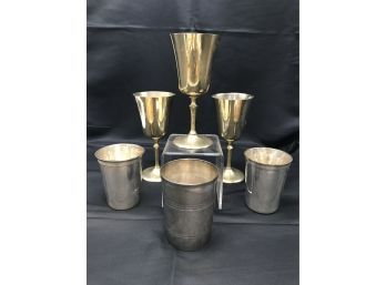 6pc Silverplate Goblet And Cup Set - Marked EPNS India And Kent