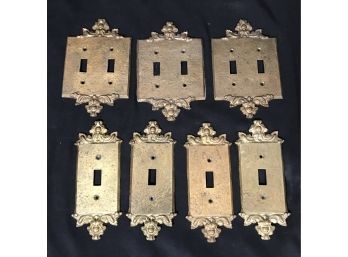 1920s Brass Switch Plates - 7pc Lot - HEAVY