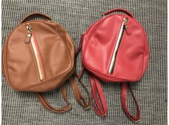 Steve Madden Leather Purse Backpacks - Brown And Red NEW