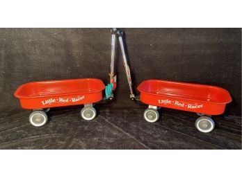 New With Tags Two Little Red Racer Toy Wagons