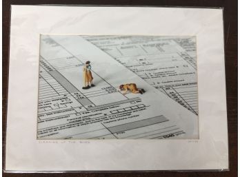 'Cleaning Up The Books' - Matted Art Work - Numbered - Accountant Humor