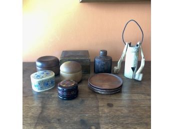 A Collection Of Small Wood 'Objets'