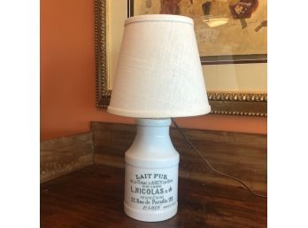 A Converted French Milk Jug Lamp